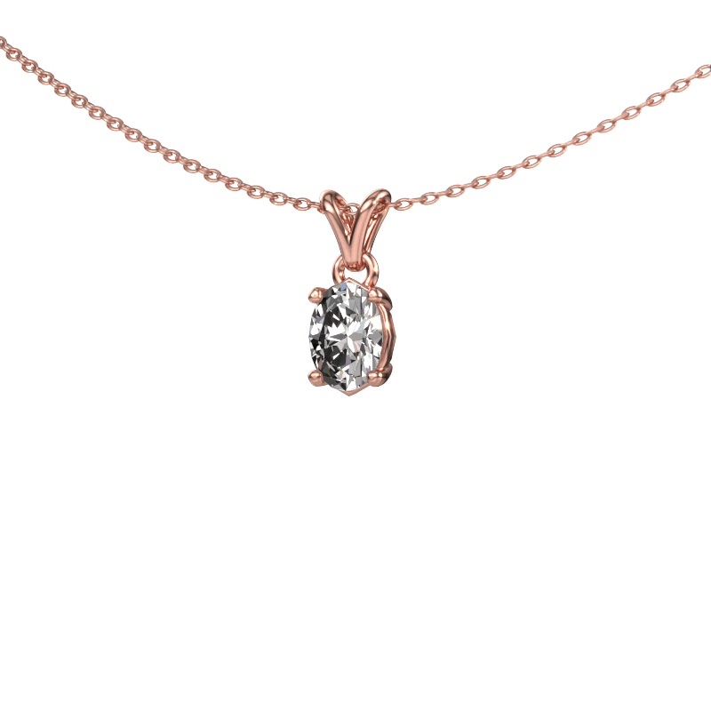 Image of Pendant Lucy 1 585 rose gold Custom diamond 7x5 mm