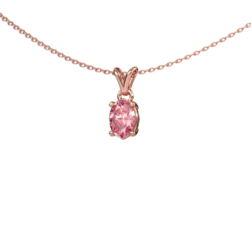 Bild von Anhänger Lucy 1 585 Roségold Rosa Labordiamant 7x5 mm