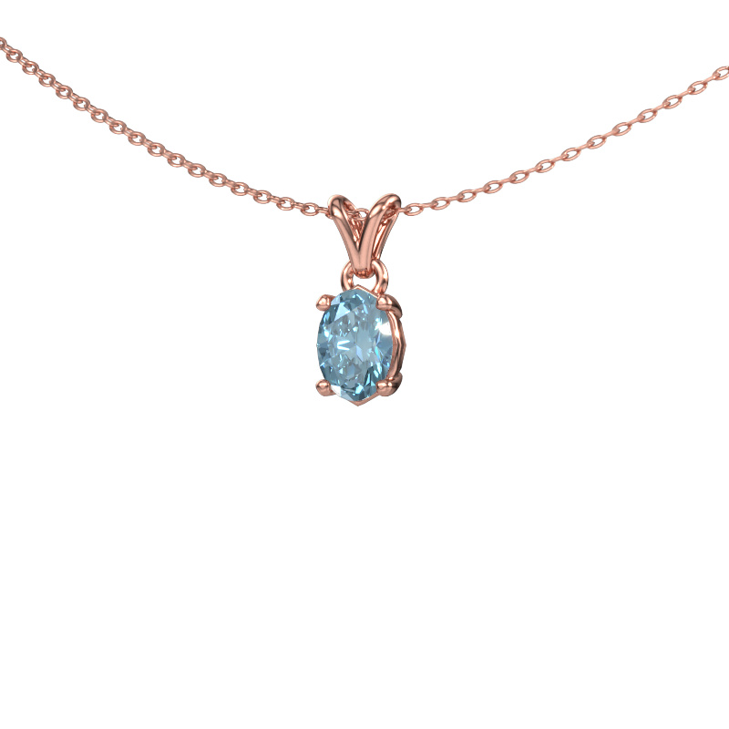 Bild von Anhänger Lucy 1 585 Roségold Blauer Labordiamant 7x5 mm