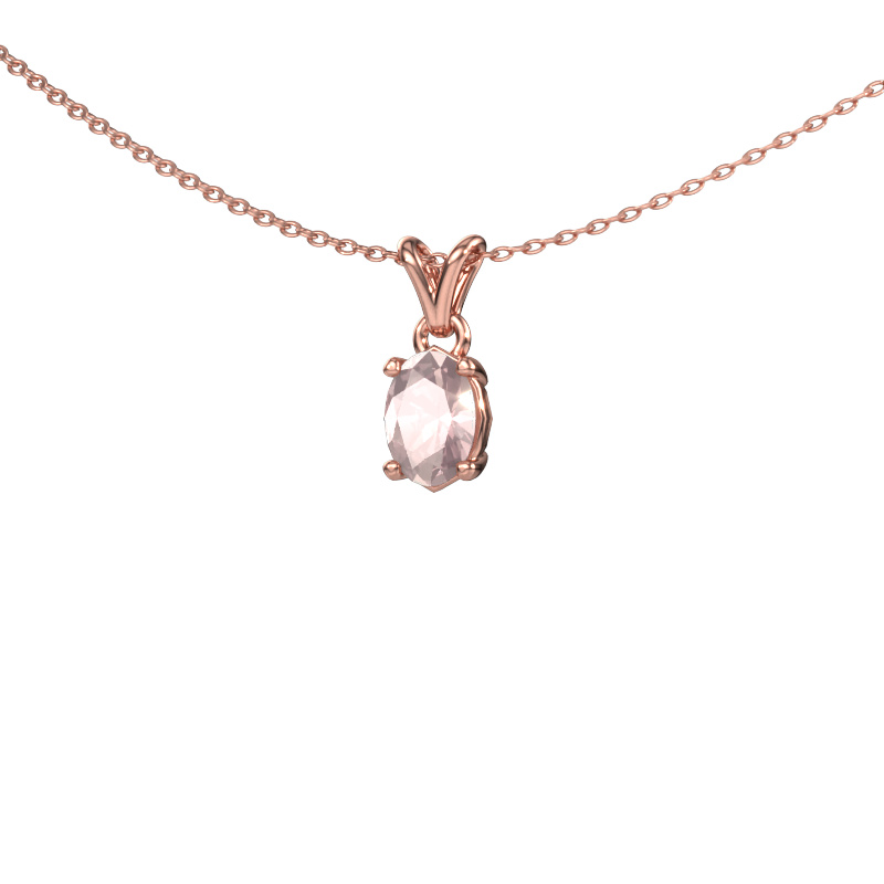 Image of Pendant Lucy 1 585 rose gold Morganite champagne 7x5 mm