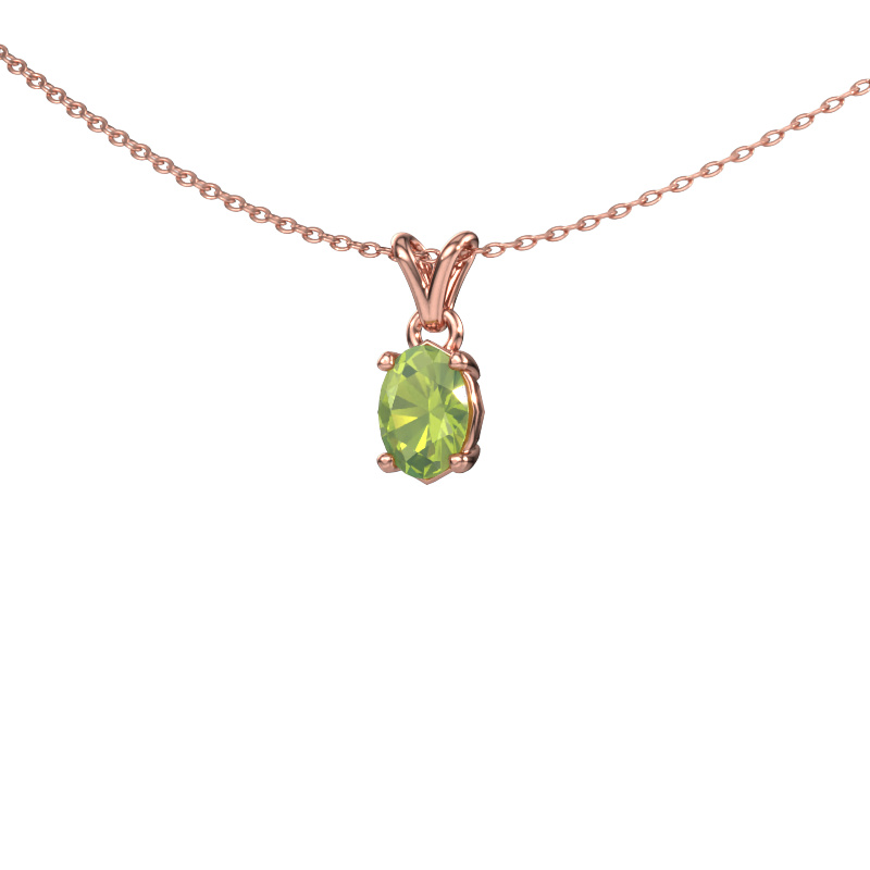 Image of Pendant Lucy 1 585 rose gold Peridot 7x5 mm