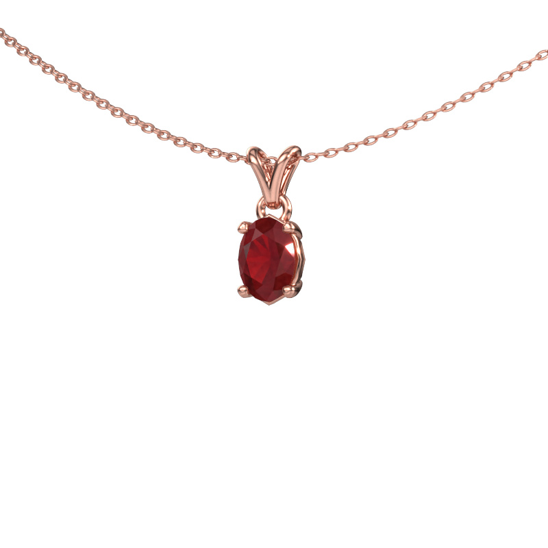 Image of Pendant Lucy 1 585 rose gold Ruby 7x5 mm