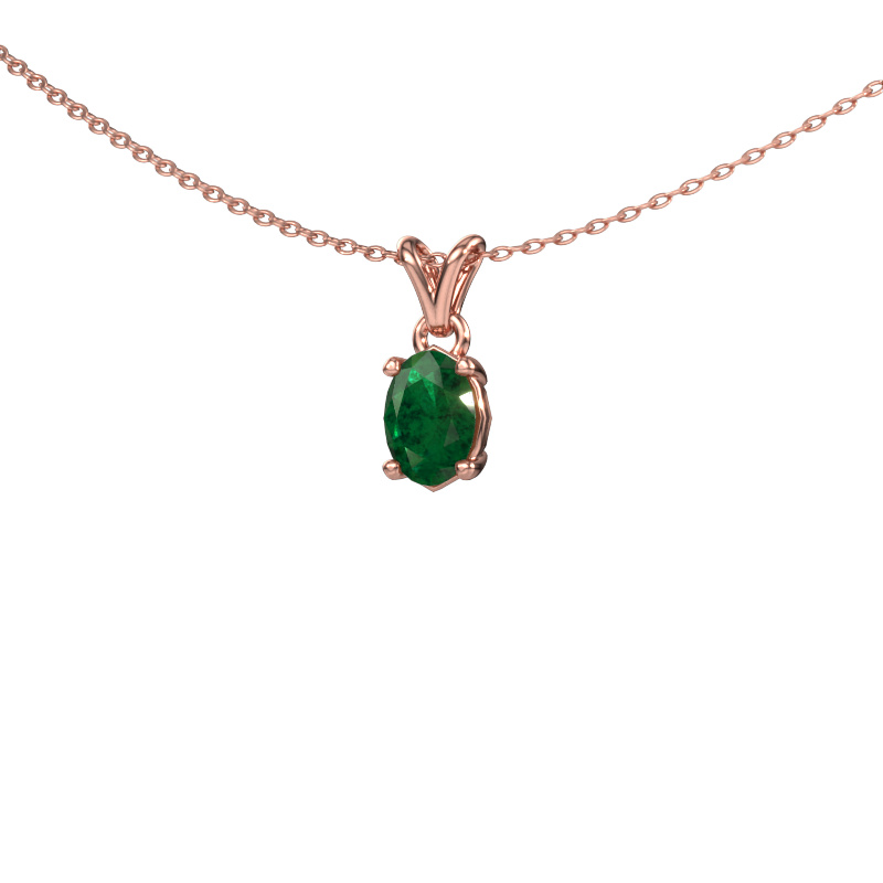 Image of Pendant Lucy 1 585 rose gold Emerald 7x5 mm