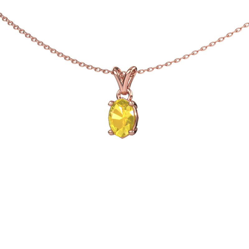 Image of Pendant Lucy 1 585 rose gold Yellow sapphire 7x5 mm