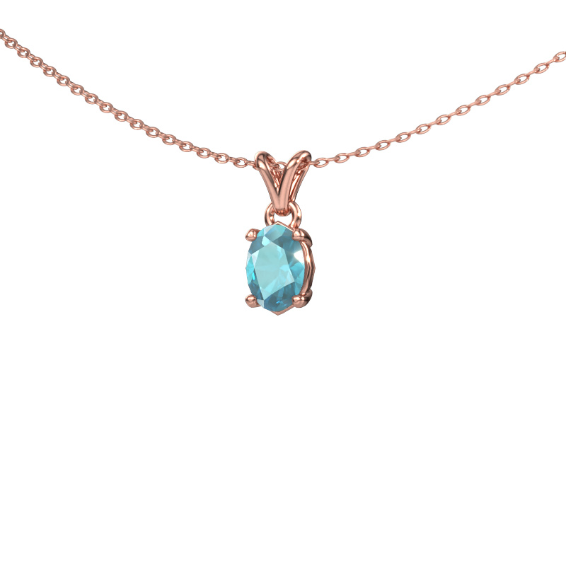 Image of Pendant Lucy 1 585 rose gold Blue topaz 7x5 mm