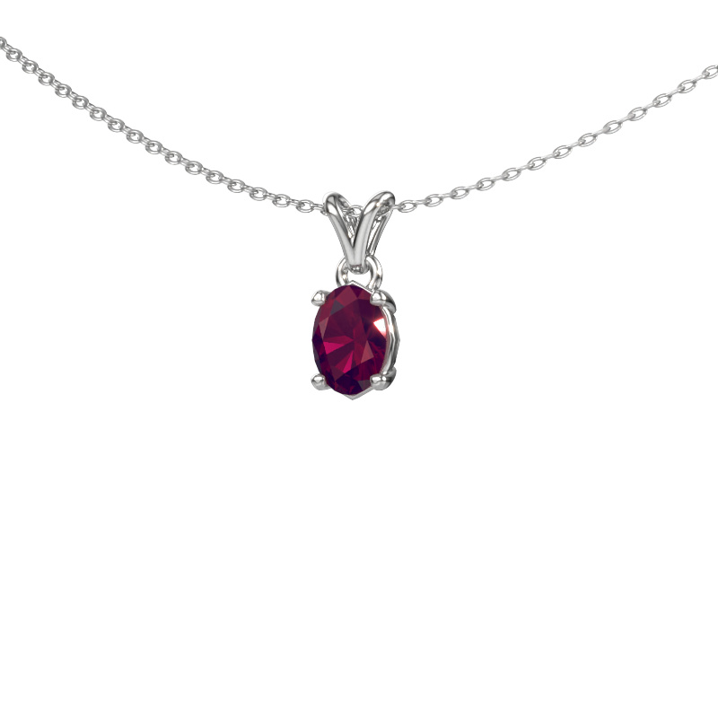Image de Pendentif Lucy 1 950 platine Rhodolite 7x5 mm