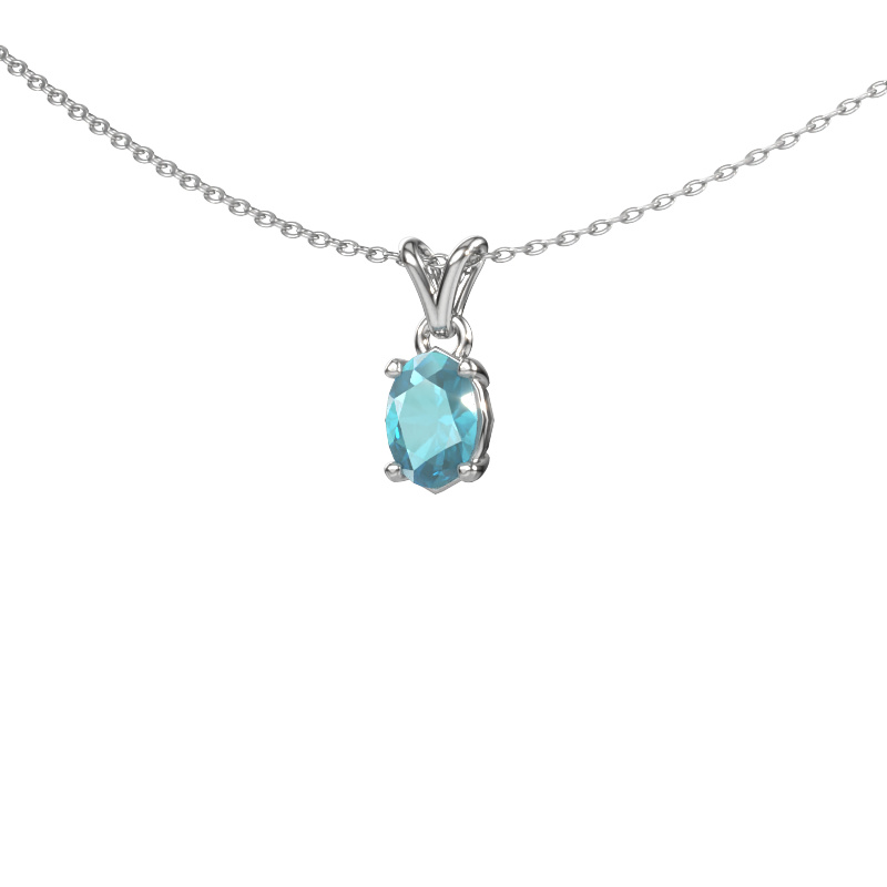 Image of Pendant Lucy 1 950 platinum Blue topaz 7x5 mm