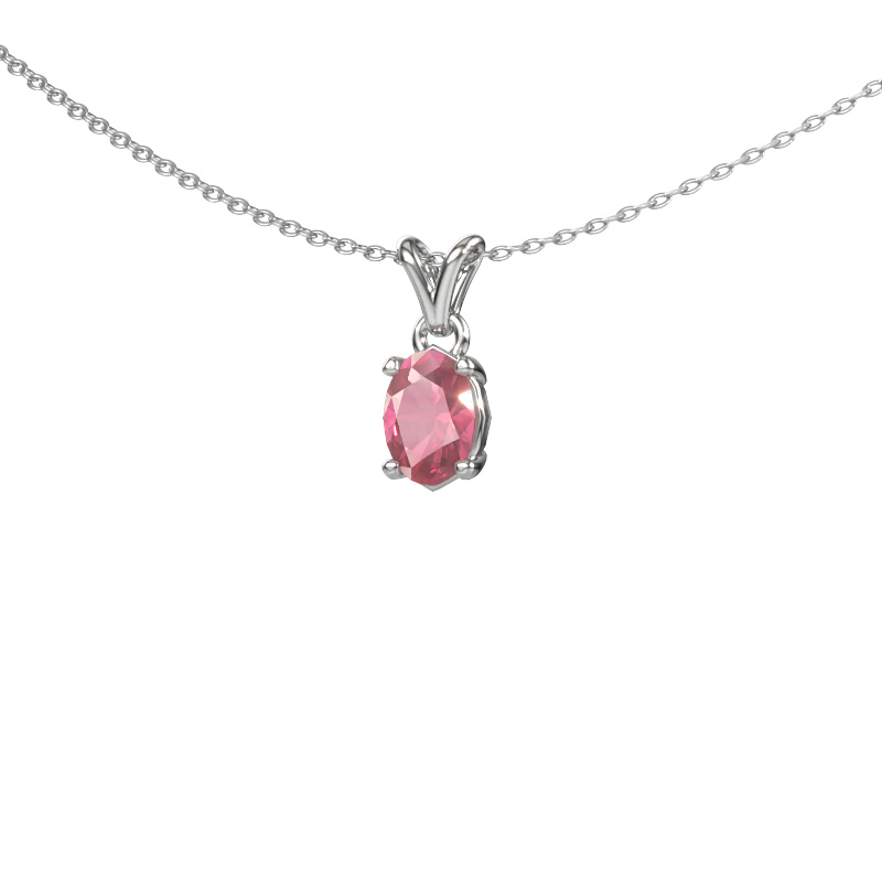 Image of Pendant Lucy 1 950 platinum Tourmaline pink 7x5 mm