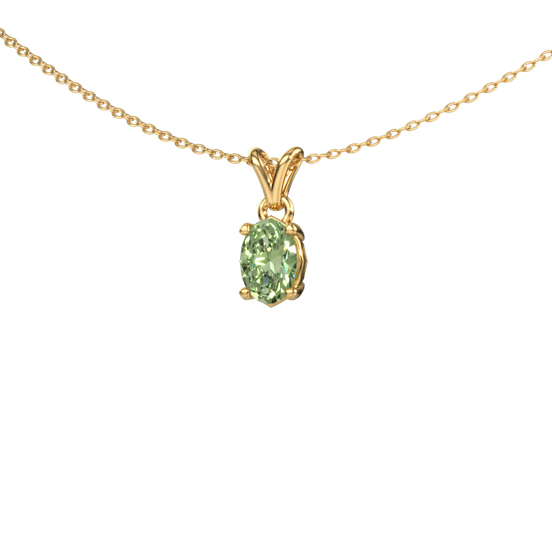 Image of Pendant Lucy 1 585 gold Green lab grown diamond 7x5 mm