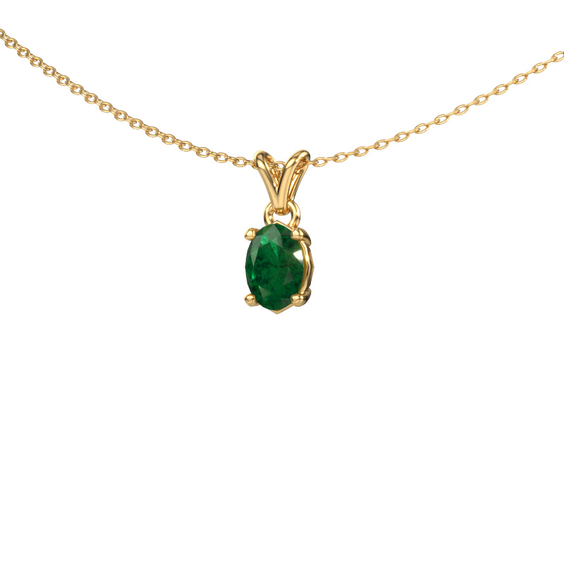 Image of Pendant Lucy 1 585 gold Emerald 7x5 mm