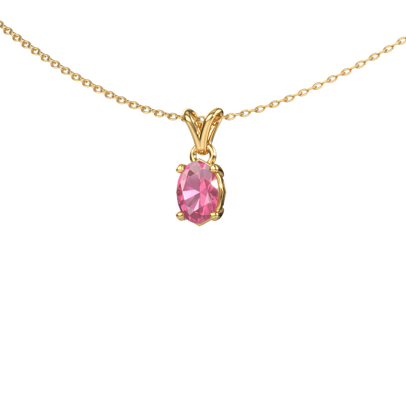Image of Pendant Lucy 1 585 gold Pink sapphire 7x5 mm