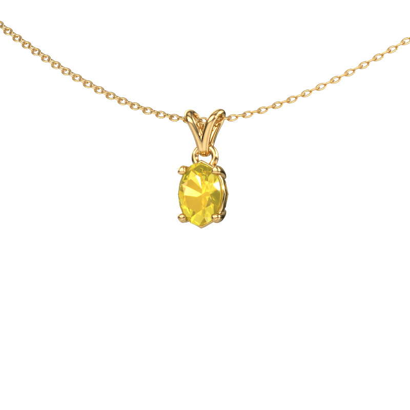 Bild von Anhänger Lucy 1 585 Gold Gelb Saphir 7x5 mm