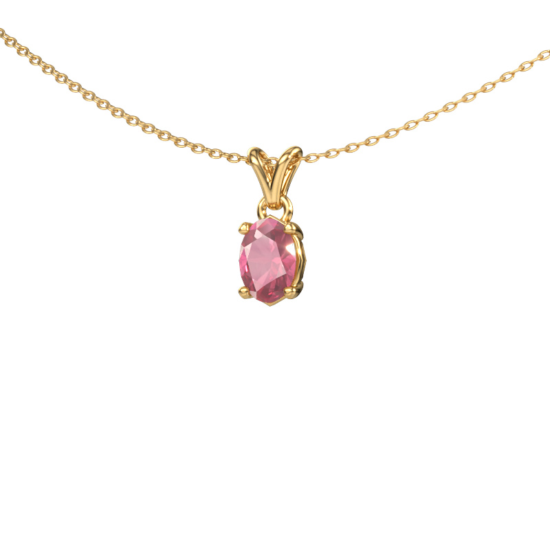 Image of Pendant Lucy 1 585 gold Tourmaline pink 7x5 mm