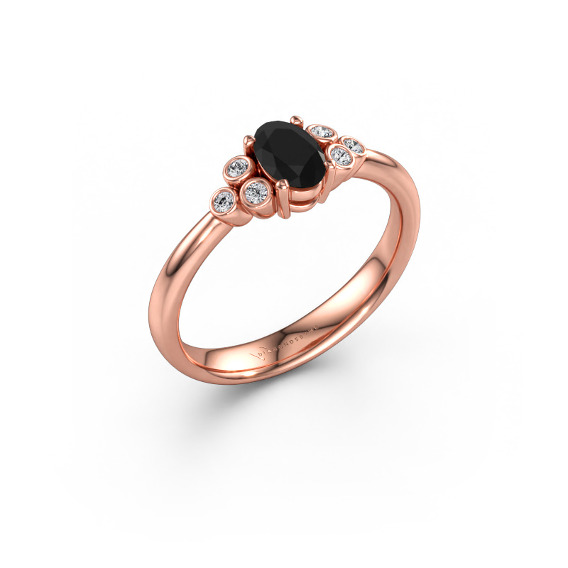 Bild av Förlovningsring Lucy 1 585 roséguld Svart diamant 0.672 crt