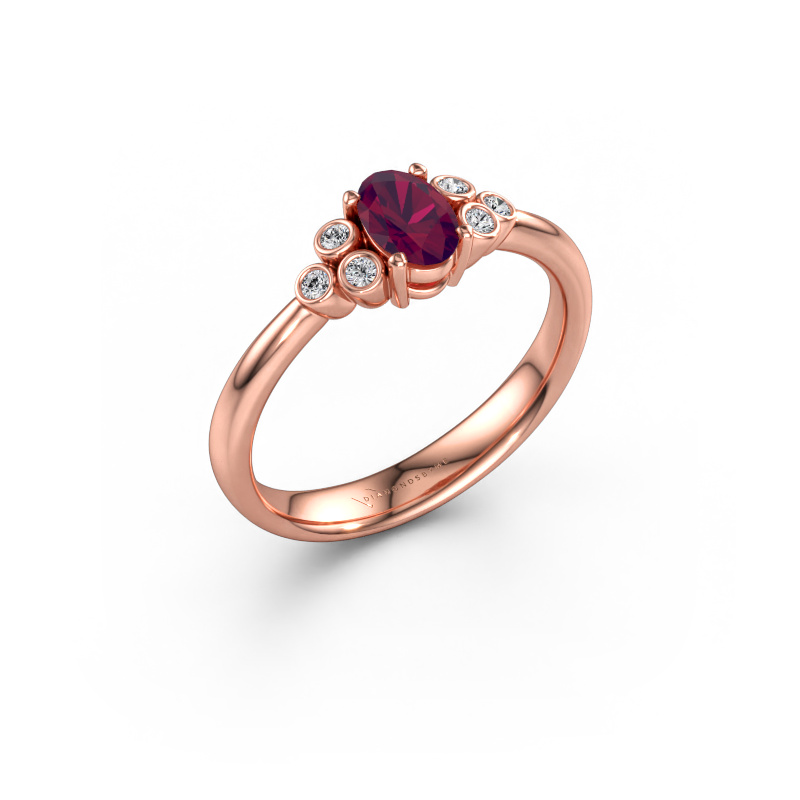 Bild av Förlovningsring Lucy 1 585 roséguld Rodolit 6x4 mm