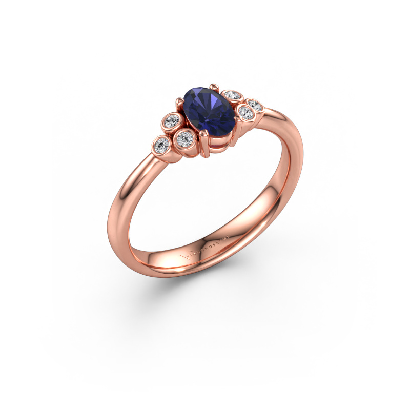 Immagine di Anello di fidanzamento Lucy 1 585 oro rosa Zaffiro 6x4 mm