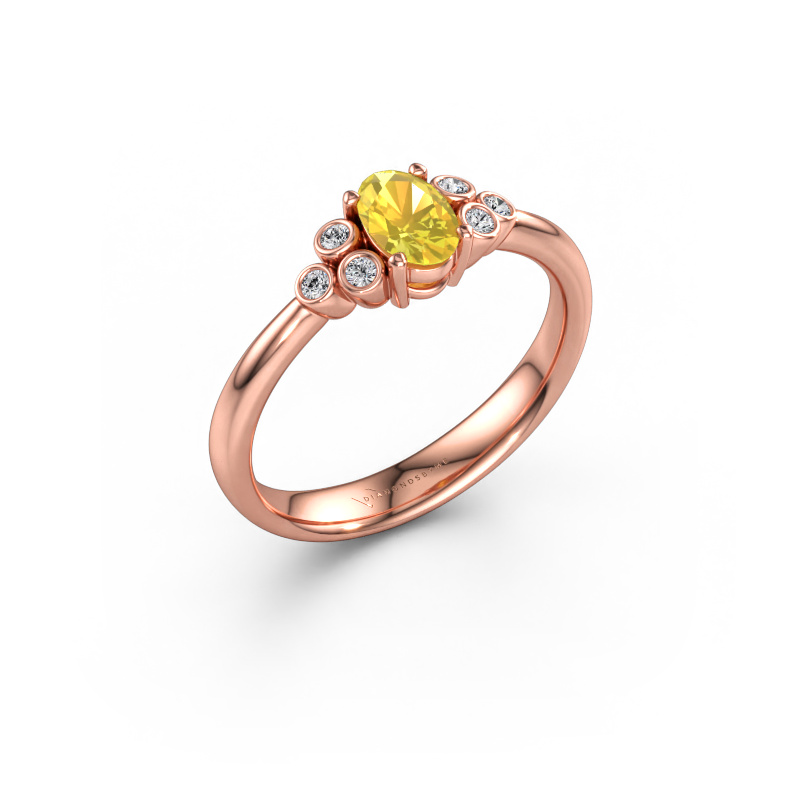 Immagine di Anello di fidanzamento Lucy 1 585 oro rosa Zaffiro giallo 6x4 mm