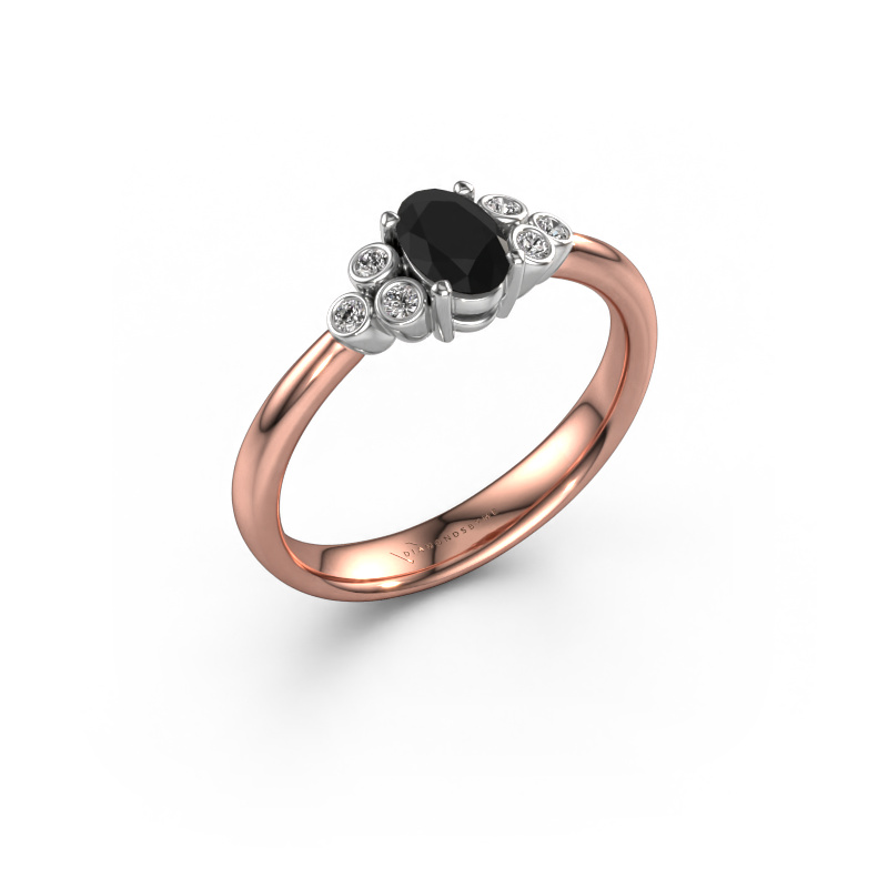 Image of Engagement ring Lucy 1 585 rose gold Black diamond 0.672 crt