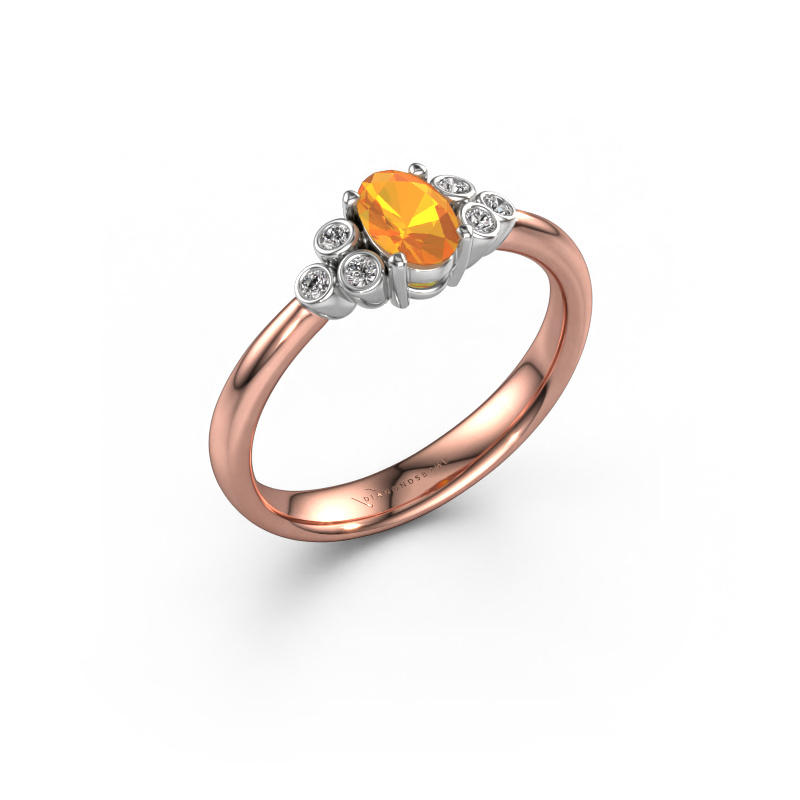 Bild von Verlobungsring Lucy 1 585 Roségold Citrin 6x4 mm