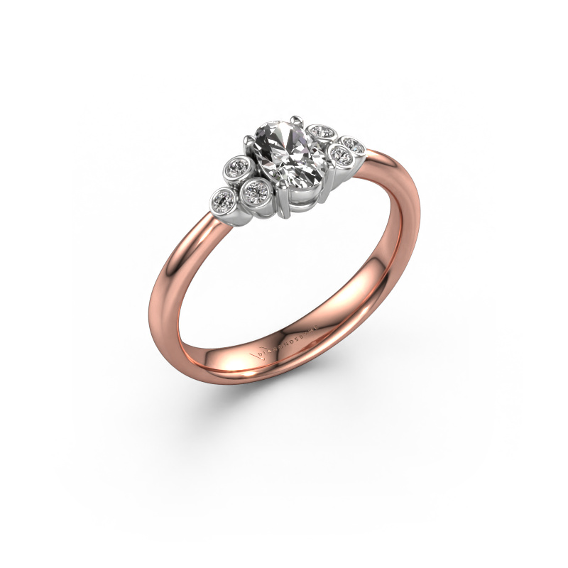 Bild von Verlobungsring Lucy 1 585 Roségold Custom diamant 6x4 mm