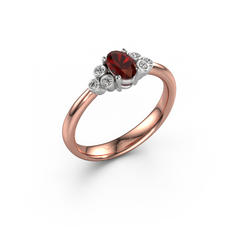 Bild von Verlobungsring Lucy 1 585 Roségold Granat 6x4 mm