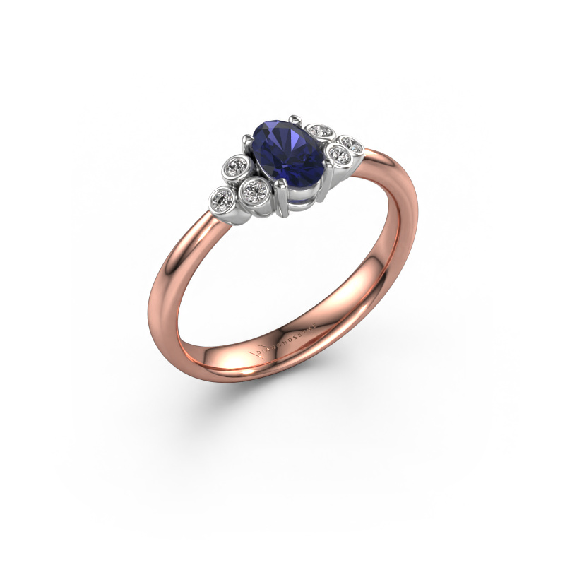 Image of Engagement ring Lucy 1 585 rose gold Sapphire 6x4 mm