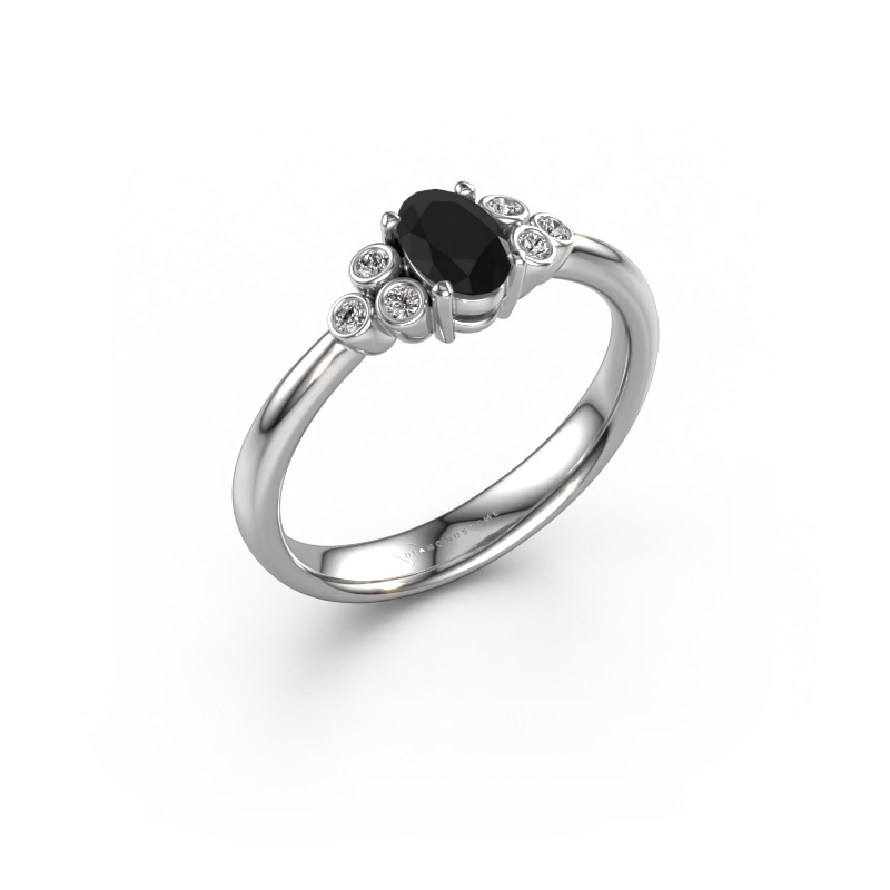 Bild von Verlobungsring Lucy 1 950 Platin Schwarz Diamant 0.672 crt