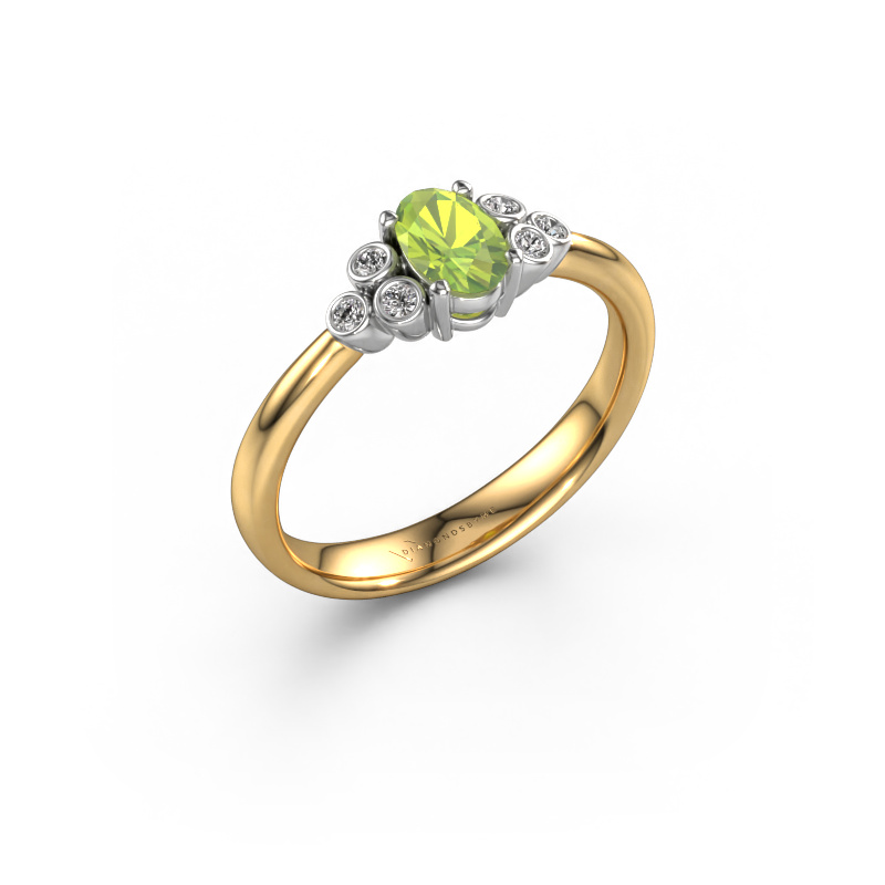 Image of Engagement ring Lucy 1 585 gold Peridot 6x4 mm