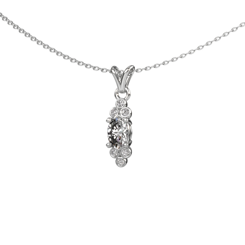 Image of Pendant Lucy 2 585 white gold Diamond 0.46 crt