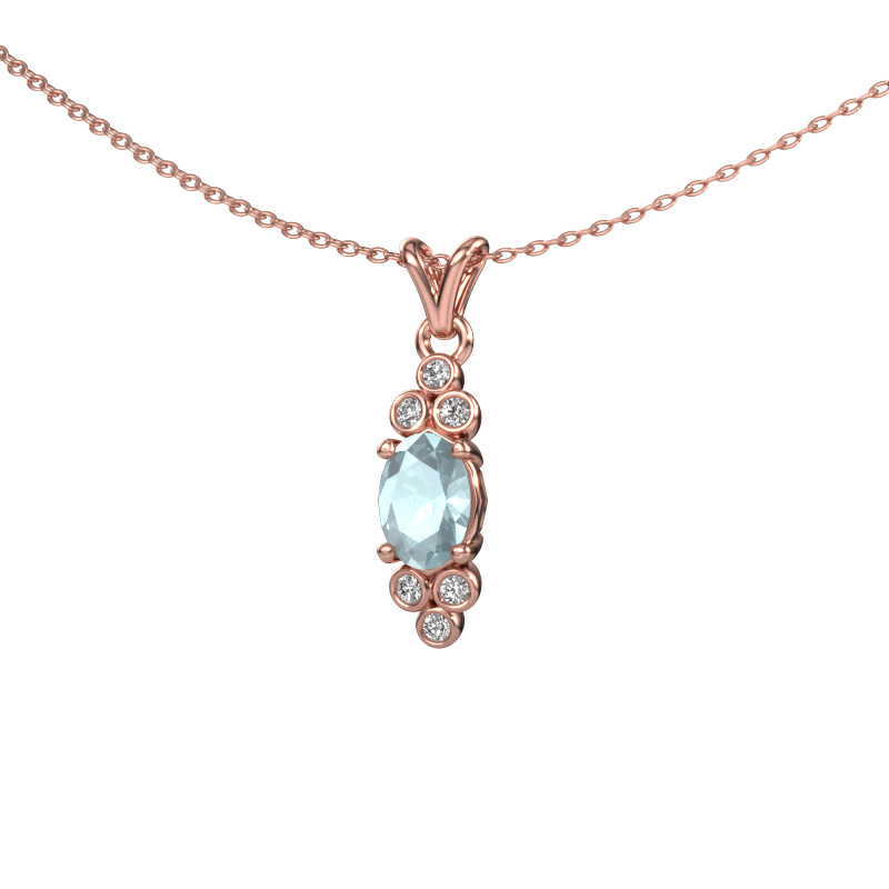 Image of Pendant Lucy 2 585 rose gold Aquamarine 7x5 mm