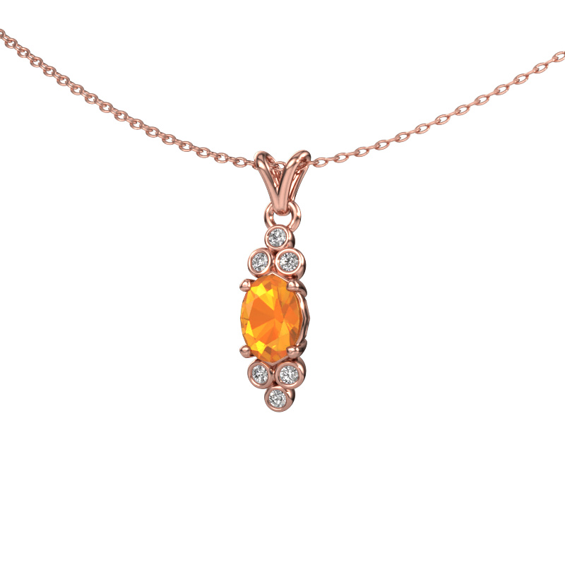 Image of Pendant Lucy 2 585 rose gold Citrin 7x5 mm
