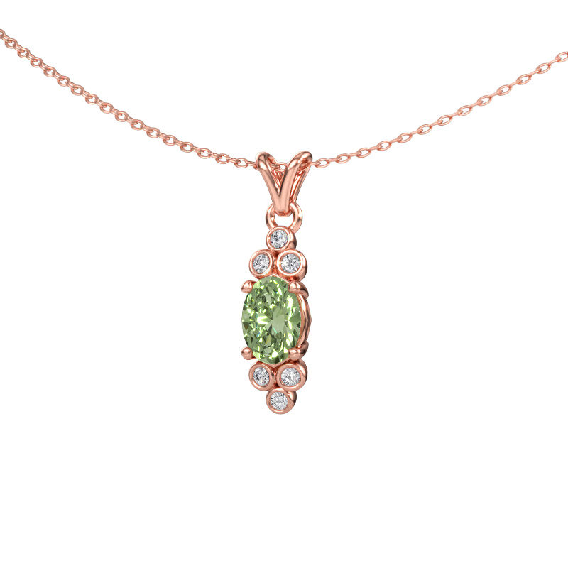 Immagine di Ciondolo Lucy 2 585 oro rosa Diamante lab grown verde 7x5 mm