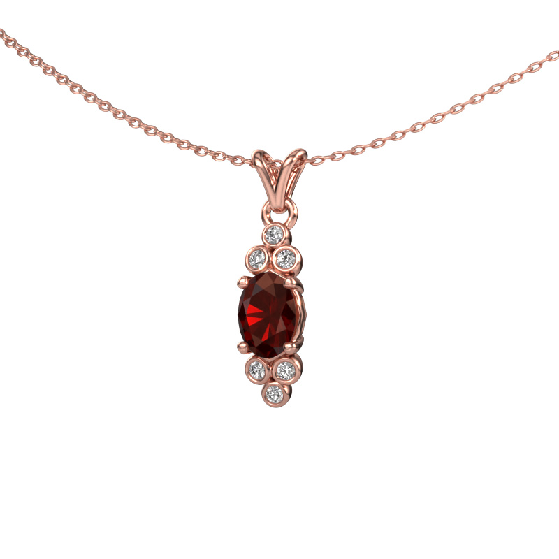 Image of Pendant Lucy 2 585 rose gold Garnet 7x5 mm