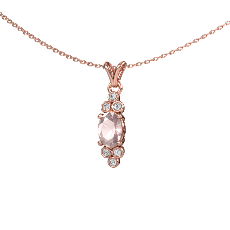 Image of Pendant Lucy 2 585 rose gold Morganite champagne 7x5 mm