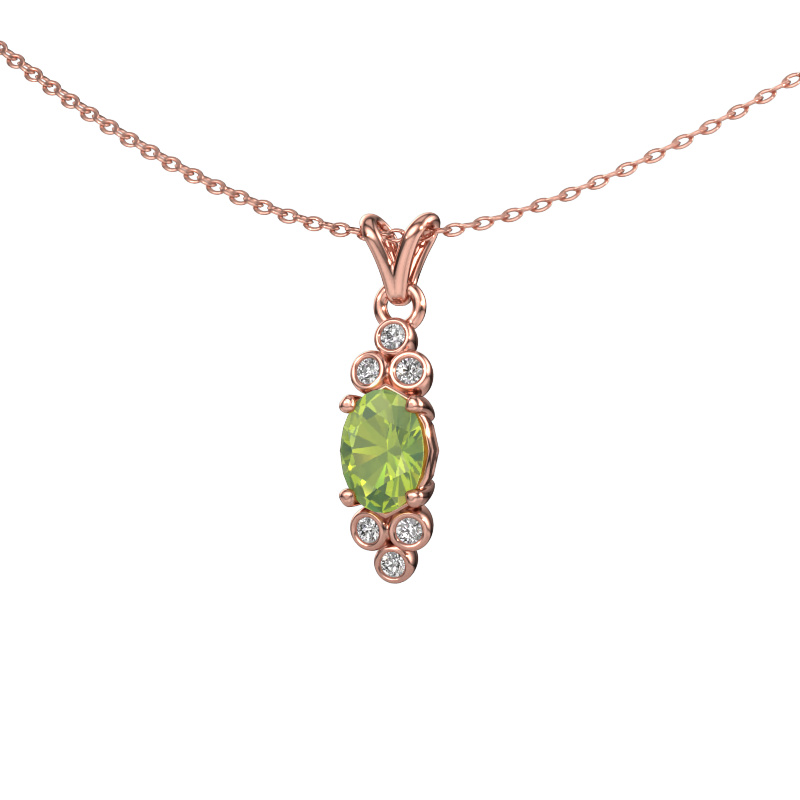 Image of Pendant Lucy 2 585 rose gold Peridot 7x5 mm