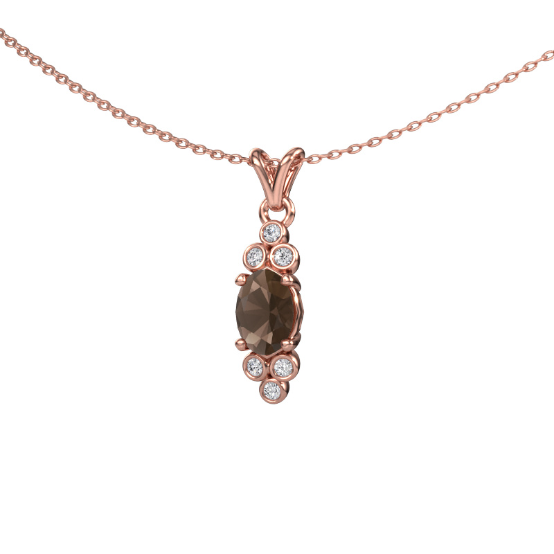 Image of Pendant Lucy 2 585 rose gold Smokey quartz 7x5 mm