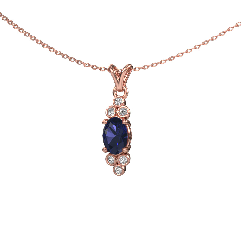 Image of Pendant Lucy 2 585 rose gold Sapphire 7x5 mm