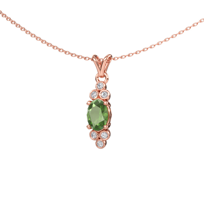 Immagine di Ciondolo Lucy 2 585 oro rosa Tormalina verde 7x5 mm