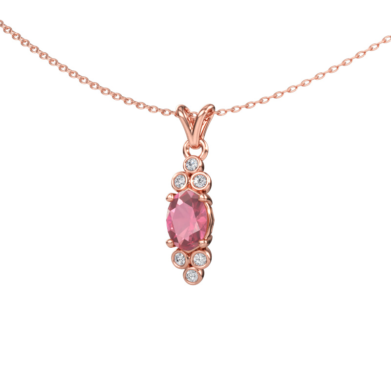 Bild av Hänge Lucy 2 585 roséguld Rosa turmalin 7x5 mm
