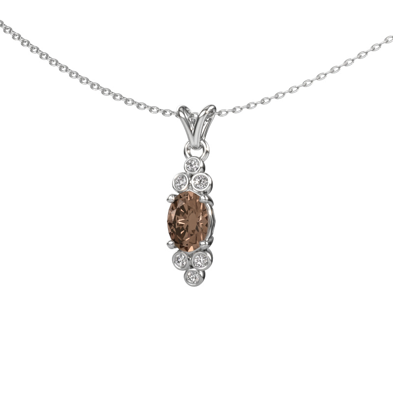 Image of Pendant Lucy 2 585 white gold Brown diamond 0.790 crt