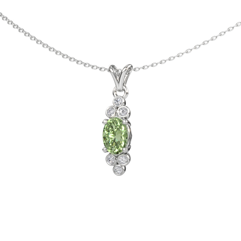 Immagine di Ciondolo Lucy 2 950 platino Diamante lab grown verde 7x5 mm
