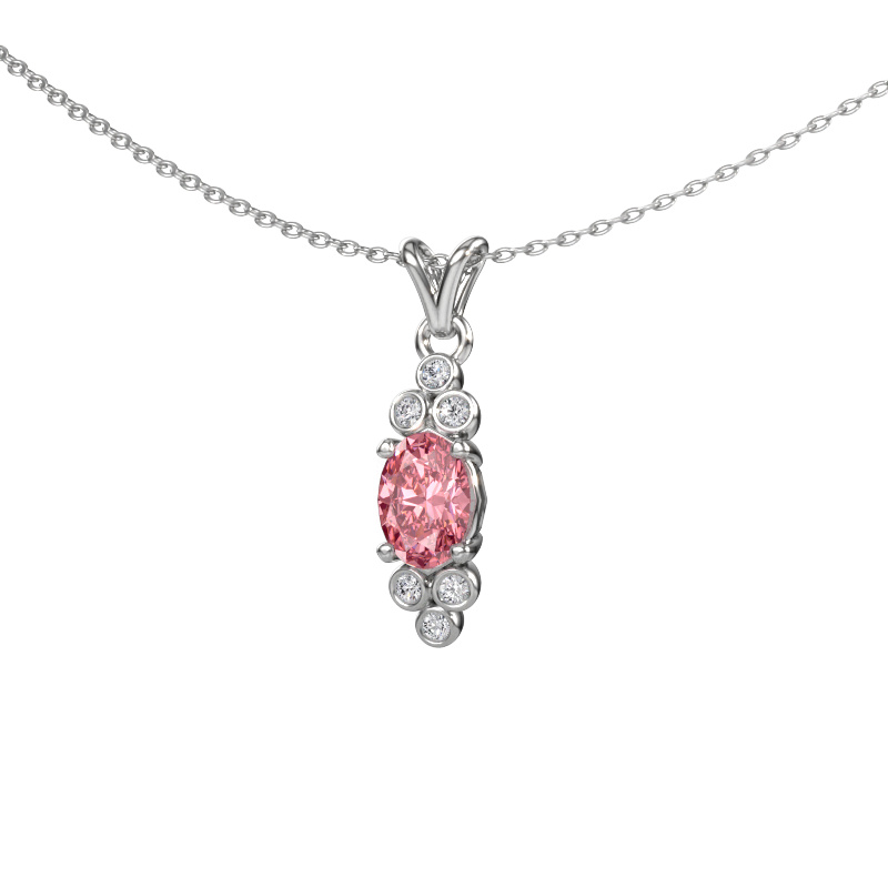 Image de Pendentif Lucy 2 950 platine Diamant synthétique roze 7x5 mm