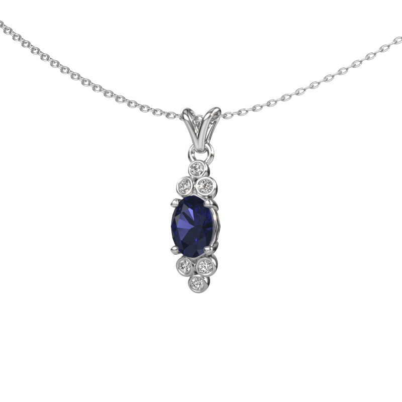 Image of Pendant Lucy 2 950 platinum Sapphire 7x5 mm