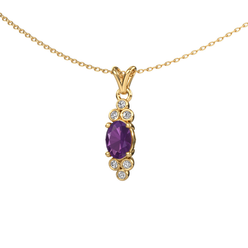 Image of Pendant Lucy 2 585 gold Amethyst 7x5 mm