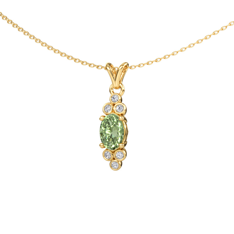 Immagine di Ciondolo Lucy 2 585 oro Diamante lab grown verde 7x5 mm