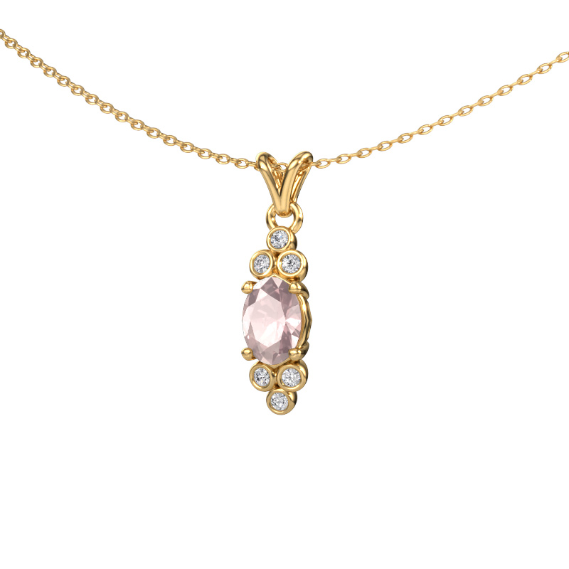 Image of Pendant Lucy 2 585 gold Morganite champagne 7x5 mm