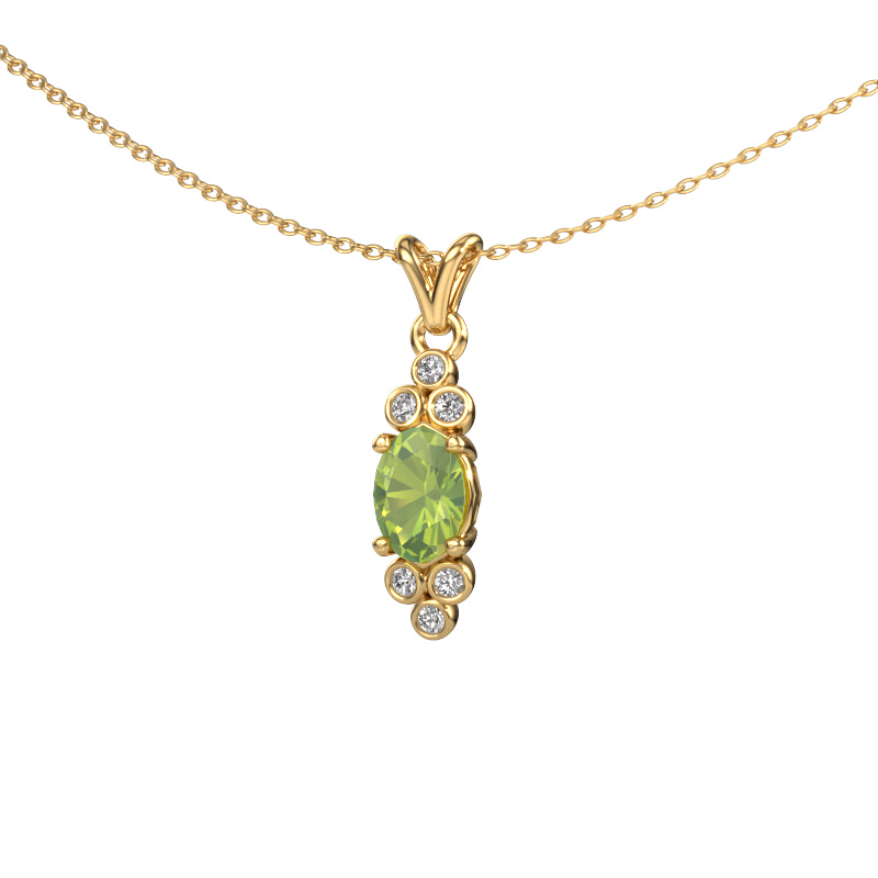 Image of Pendant Lucy 2 585 gold Peridot 7x5 mm