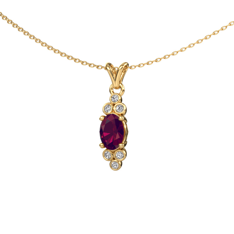 Image of Pendant Lucy 2 585 gold Rhodolite 7x5 mm