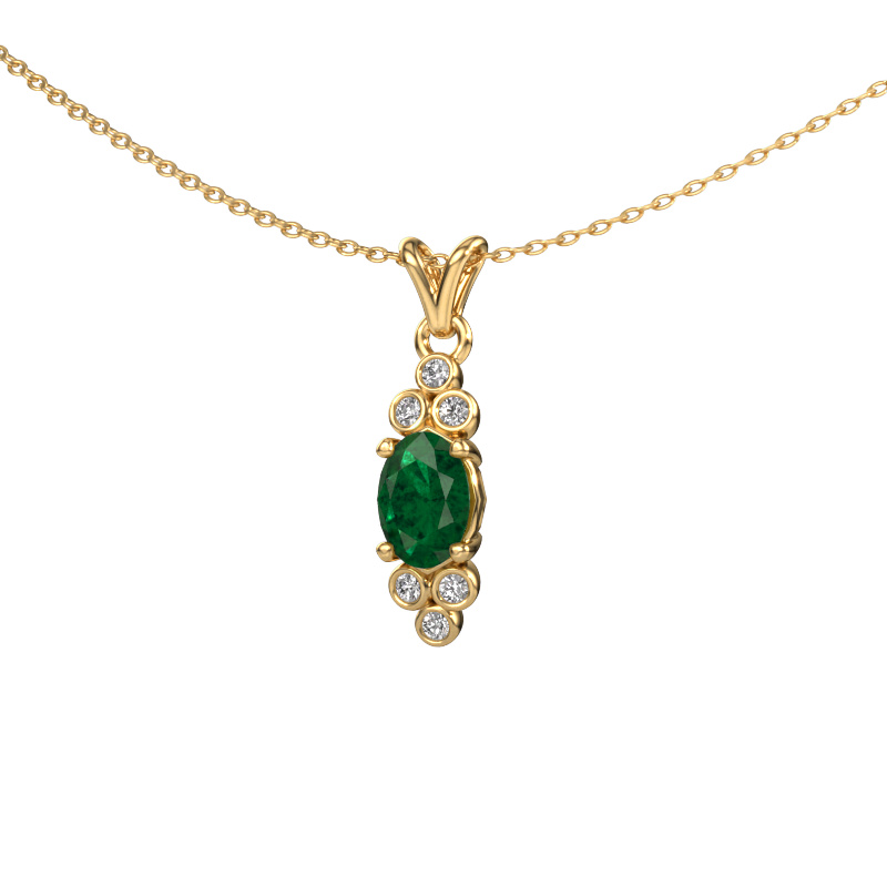 Image of Pendant Lucy 2 585 gold Emerald 7x5 mm