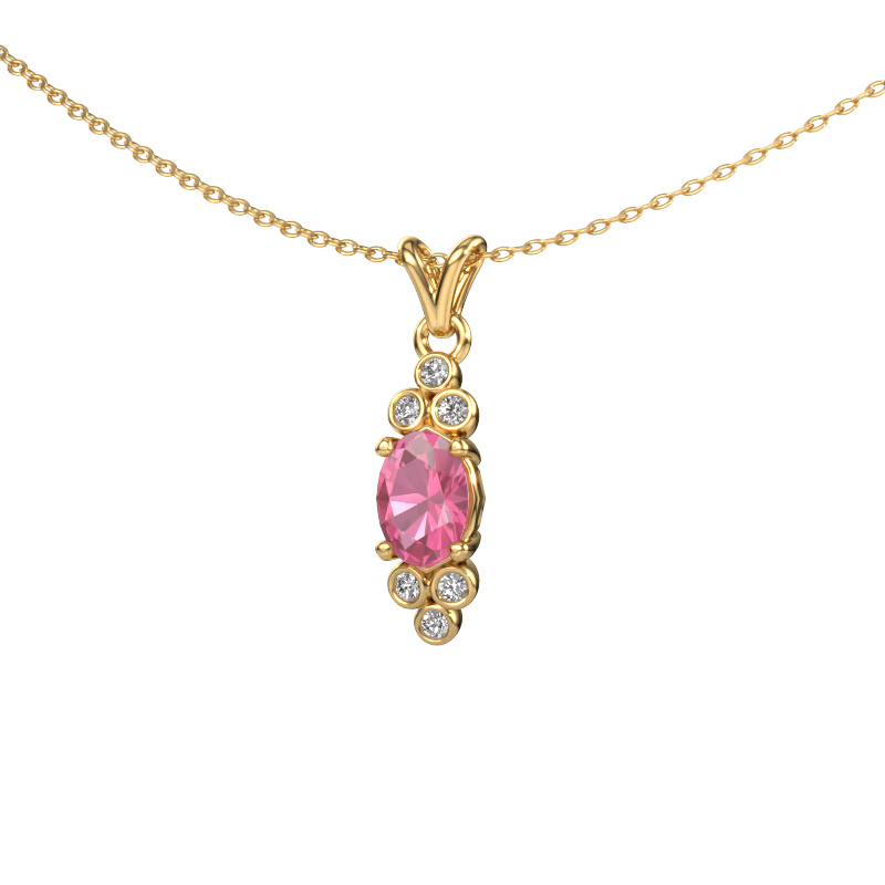 Image of Pendant Lucy 2 585 gold Pink sapphire 7x5 mm